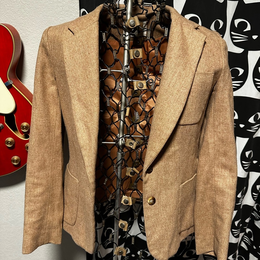 70s vintage camel wool blazer